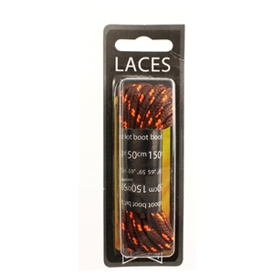 Shoe-String Blister Pack Laces 150cm Hiking Brown/Orange (6 Pairs)