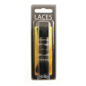 Shoe-String Blister Pack Laces 180cm Round Black (6 Pairs)