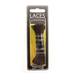 Shoe-String Blister Pack Laces 180cm Round Brown (6 Pairs)