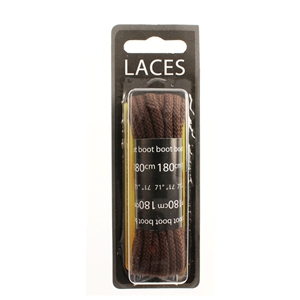 Shoe-String Blister Pack Laces 180cm Cord Brown (6 Pairs)