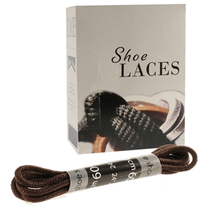 Shoe-String EECO Laces 60cm Round Brown (18 prs)