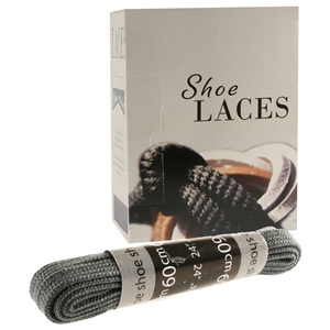 Shoe-String EECO Laces 60cm Flat Grey (18 prs)