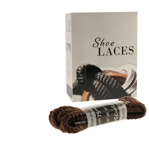 Shoe-String EECO Laces 75cm Heavy Cord Brown (12 prs)