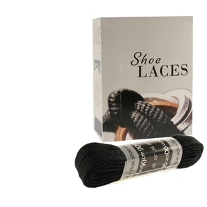 Shoe-String EECO Laces 90cm Flat Black (12 prs)