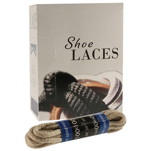 Shoe-String EECO Laces 100cm Round Taupe (12 prs)