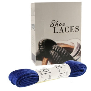 Shoe-String EECO Laces 100cm Flat Cobalt Blue (12 prs)
