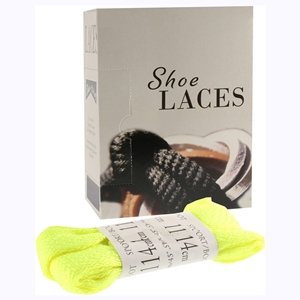 Shoe-String EECO Laces 100cm Flat Flo Yellow (12 prs)