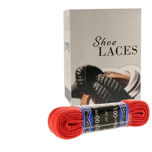 Shoe-String EECO Laces 100cm Flat Red (12 prs)