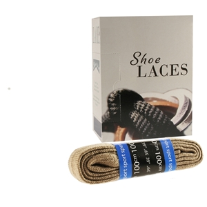 Shoe-String EECO Laces 100cm Flat Taupe (12 prs)