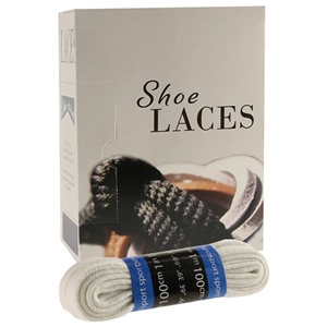 Shoe-String EECO Laces 100cm Flat White (12 prs)