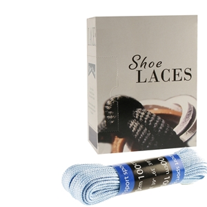 Shoe-String EECO Laces 100cm Block Pastel-Blue (12 prs)