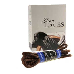 Shoe-String EECO Laces 100cm Cord Brown (12 prs)