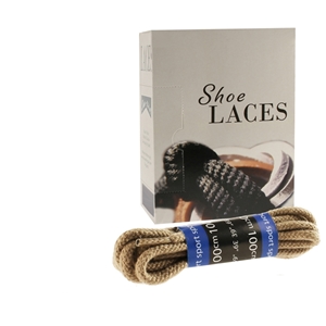 Shoe-String EECO Laces 100cm Cord Taupe (12 prs)