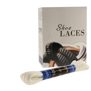 Shoe-String EECO Laces 100cm Cord White (12 prs)