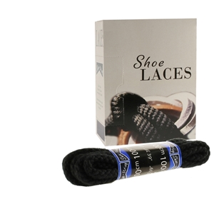 Shoe-String EECO Laces 100cm Heavy Cord Black (10 prs)