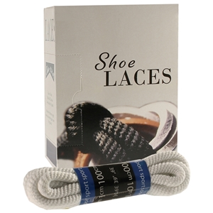Shoe-String EECO Laces 100cm Heavy Cord White (10 prs)