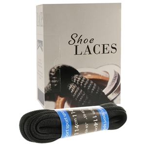 Shoe-String EECO Laces 114cm Oval Sport Black (12 prs)