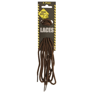 Worksite Laces On Hang Card 150cm Cord Brown/Black