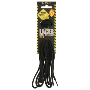 Worksite Laces On Hang Card 175cm Cord Black Flame Resist