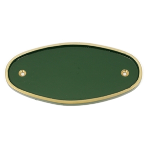 Cast Brass Large Oval Sign Green 200 x 100 mm