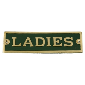 Cast Brass Ladies Sign Green 58 x 43mm