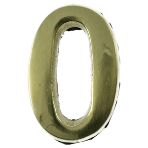 Large 51mm Brass Number 0 Self Adhesive