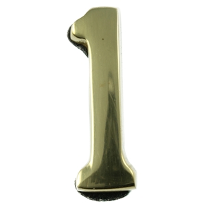Large 51mm Brass Number 1 Self Adhesive