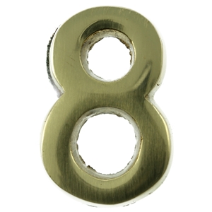 Large 51mm Brass Number 8 Self Adhesive