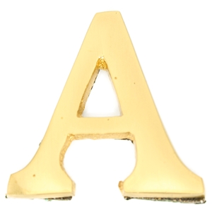 Small 32mm Brass Letter A Self Adhesive