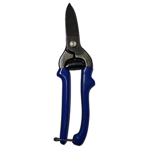 Leather Shears with Blue Soft Grip Handles