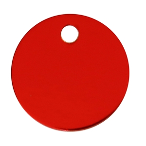 Aluminium Pet Tag Round Disc 20mm Red