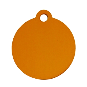 Aluminium Pet Tag Round Disc with Hole Mount 25mm Gold
