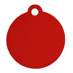 Aluminium Pet Tag Round Disc with Hole Mount 25mm Red