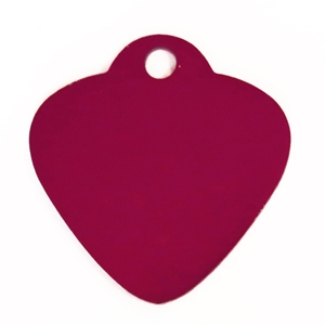 Aluminium Pet Tag Heart Shape with Hole Mount Medium 28 x 25mm Purple
