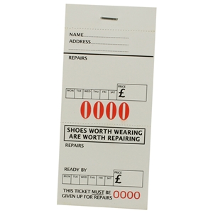 Shoe Repair Tickets White Pack Of 1,000