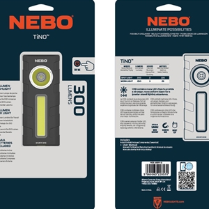 Nebo TiNO 300 Lumen Pocket Light. (with Counter Top Display, 24 Torches)