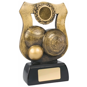 6.75 Inch Resin Bowling Shield Award Antique Gold. Special Trophy Clearance Price £1.95