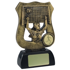 5 3/4 Inch Female Goal Shield Gold. Special Trophy Clearance Price £1.50