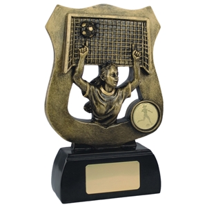 6 3/4 Inch Female Goal Shield Gold. .Special Trophy Clearance Price £1.95