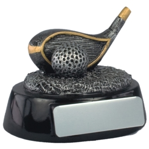2.5 Inch Resin Golf Driver Award Antique Silver. Special Trophy Clearance Price £1.50