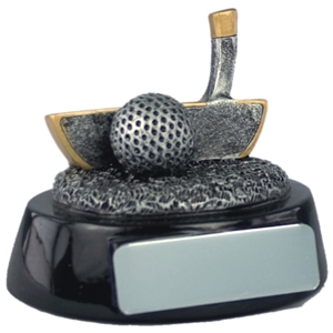 2.5 Inch Resin Golf Putter Award Antique Silver. Special Trophy Clearance Price £1.50
