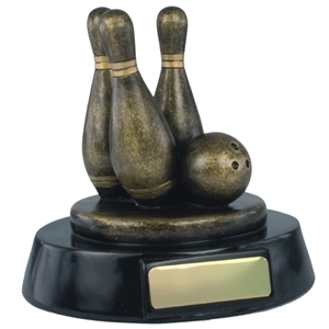 4.75 Inch Resin 10 Pin Bowling Award Antique Gold. Special Trophy Clearance Price £1.95