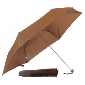 Mini Pencil Slim Umbrella W/Rubberised Handle Brown
