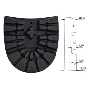 Vibram 1100T Montagna Heel, Size 39/40, Black Length 3 1/2 Inch - 87mm