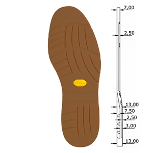 Vibram 2240 Nantes Unit Caramel, Size 37/38 (Length 10 1/5 Inch / 259mm)