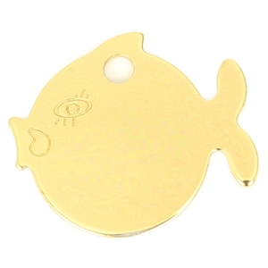 Fish Pet Disc Brass 25mm x 21mm