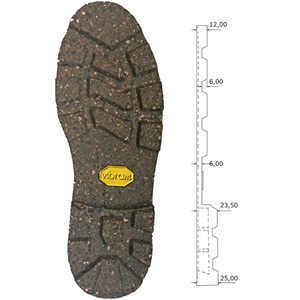 Vibram 2070 Trento Units 37/38, Speckled Brown Length 11 Inch / 280mm