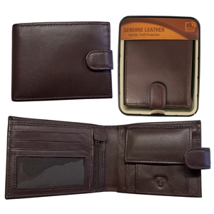 RFID Sheep Leather Wallet in Tin Brown