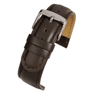Brown Padded Calf Watch Strap Classic Stitched 8mm