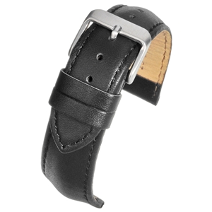 Black Calf Watch Strap Upper Padded With Triangular Profile 16mm